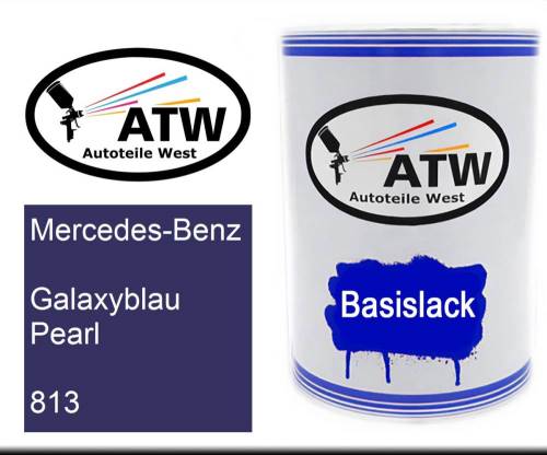 Mercedes-Benz, Galaxyblau Pearl, 813: 500ml Lackdose, von ATW Autoteile West.